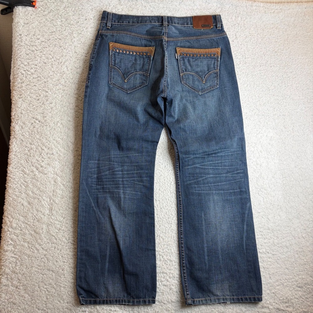 Levis SilverTab Bootcut Jeans Mens 36x30 Blue Denim Studded Y2K Paratrooper
